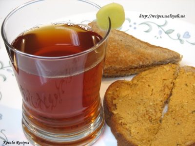 Toasted Sandwich and Ginger Tea for Breakfast