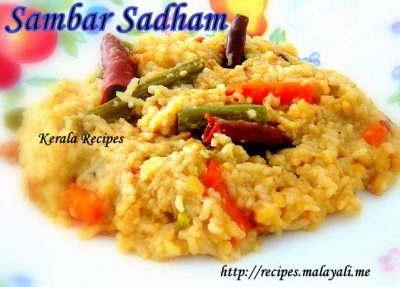 Recipes Indonesian Desserts on Sadham  Rice Cooked With Lentils And Vegetables    Kerala Recipes