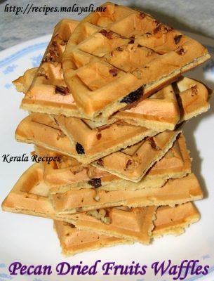 Pecan Dried Fruits Waffles