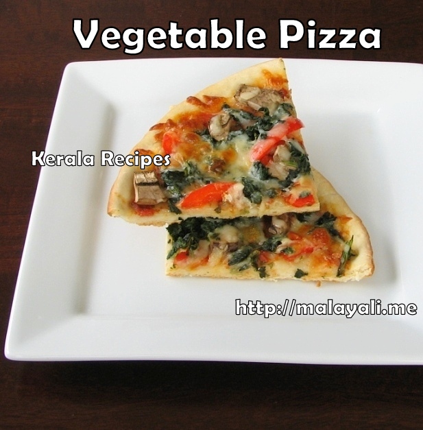 Vegetable Pizza Slice of Homemade Pizza