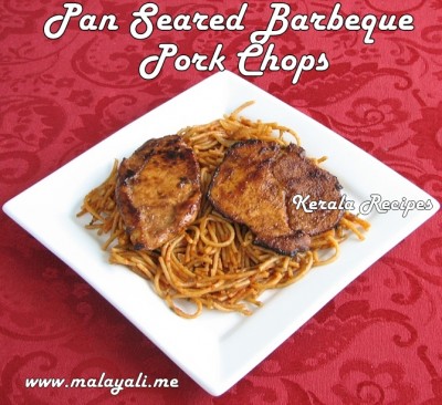 Pan Seared Barbeque Pork Chops