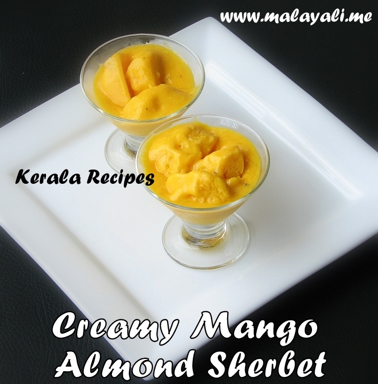 Mango Almond Sherbet Creamy Mango Almond Sherbet
